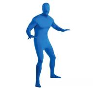Invisible Morph Suit Party Costume Dress Full Body Women Men Spandex (Blue, 170cm)