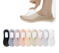 Invisible Non Slip Ice Silk Socks for Women, Ice Silk Breathable Socks,Ultra Low Cut Liner Socks (9 Pairs)
