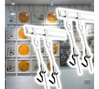 Invisible Picture Hanging System Set2/4 Pack 1m Aluminum Rail with Wire Hooks & Molding Hook Ideal for Home/Office Decor Easy Installation (White 1m Cable 1 Hook)
