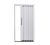 Invisible Pleated Folding Door Kit Accordion Door Hallway Folding Door No Bottom Track & Custom Size 60-203cm for Balcony/Office Entrances(50x80in(126x203cm))