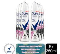 (Invisible Pure-6PK) Sure Women 72H Nonstop Protection Deodorant