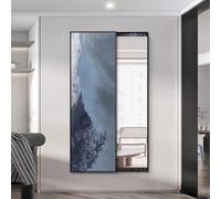 Invisible Push-Pull Full-Length Mirror, Metal Wall-Mounted Vanity Mirror, Entrance Living Room Bedroom Decoration Painting