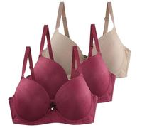 Invisible Push up Bra 3 PC Underwired Bras for Women Sexy Deep V Plunge Super Push Up Minimizer Bra Full Coverage High Impact Support Soft Padded T Shirts Lingerie Bralettes