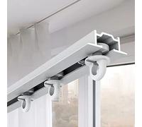 Invisible Recessed Curtain Track with Screw Fittings 4.2m/13.7ft Divider Rod for Bay Window Balcony Shower - White Color Easy Installation Ideal for Modern Spaces