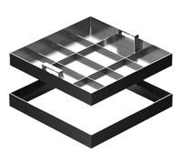 Invisible Recessed Manhole Cover Stainless Steel Drain Cover with Retractable Handle Load Capacity 20003000 Kg for Yard/Driveway/Path (80x80x5cm / 31x31x2in)