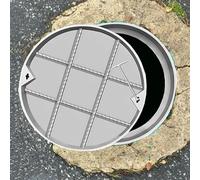 Invisible Round Drain Cover - 17.7in Stainless Steel Lid & e, In-ground Solut for Septic Tan & Underground Systems, & Long-lasting Design