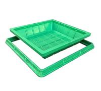 Invisible Sewage Basin Cover Resin Round Manhole Frame Recessed Septic Tank Lid Sewage Basin Cover (B100*50CM/39.4 * 19.7IN) for Outdoor Use