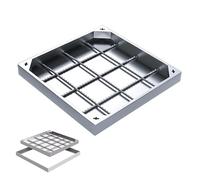 Invisible Sewage Basin, Recessed Square Septic Tank Lid, 304 Stainless Steel Manhole Cover and Frame, for Yard Driveway Pavement Parking(70x70x5cm/27.5x27.5x2)