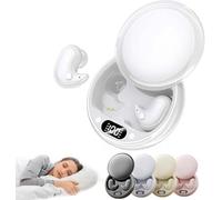 Invisible Sleep Wireless Earphone, Invisible Earbuds Wireless Bluetooth for Side Sleepers, Light-Weight Noise Blocking, LED Power Display, for Sleeping, Working, Hiking (White)