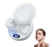 Invisible Sleep Wireless Earphone, Sleeping Headphones Bluetooth with LED Power Display, Noise Cancelling Earbuds Ear Plugs for Sleeping, Working, Hiking (White)