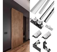 Invisible Sliding Barn Door Track Kit Trackless Design with Soft Close Mechanism 3-6ft Concealed System for Smooth Operation Ideal for Home & Office Use