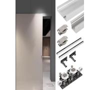Invisible Sliding Door Hardware Ghost Track System Bedroom Divider Space-Saving 120cm/3.9ft & 150cm/58.5in Opts Modern Design Easy Installat Construct
