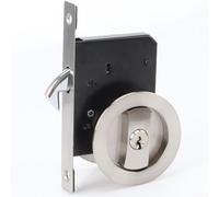 Invisible Sliding Door Lock with Key| Single Side Single Hook Latch for Indoor Folding Kitchen Balcony Doors| Zinc Alloy Security Mechanism| Black(Red Bronze&keys)