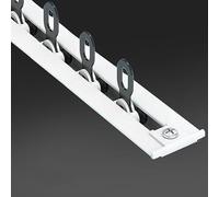Invisible Slimline Recessed Curtain Track System 1.5M/4.9ft White/Black Nylon & Steel Wheels Ideal for Room Dividers Smooth Gliding Ceiling Curtain Rod