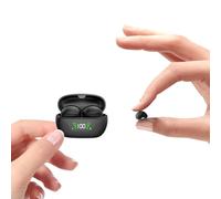 Invisible Smallest Mini Earbuds Wireless Bluetooth Ear Buds for Small Ears Canals, Discreet Low Profile Spy Earpiece Wireless Tiny Micro Hidden Earbuds with Microphone Small Headphones for Work-Black
