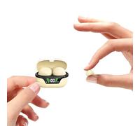 Invisible Smallest Mini Earbuds Wireless Bluetooth Ear Buds for Small Ears Canals, Discreet Low Profile Spy Earpiece Wireless Tiny Micro Hidden Earbuds with Microphone Small Headphones for Work-Beige