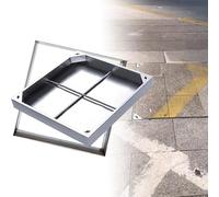 Invisible Square Inspection Cover with Frame Flush Drain Hole Lid for Garden & Yard Plasterable Stainless Steel Manhole Cover Durable & Weatherproof