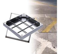 Invisible Square Inspection Cover with Frame Flush Drain Hole Lid for Garden & Yard Stainless Steel Plasterable Access Cover Durable & Weatherproof