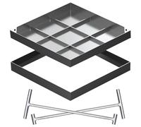Invisible Square Manhole Cover for Driveway Access Durable Lifting Hooks Weatherproof Design Perfect for Garden & Landscaping Solutions