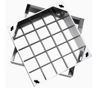 Invisible Square Recessed Manhole Cover & e Galzed Lid with Stainless Steel Base for Septic Tan 19.7"x19.7"x2" for Outdoor Yard Use