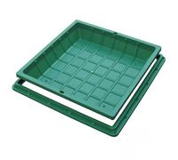 Invisible Square Septic Tank Cover with Base, 20in Access Hatch for Outdoor Green Spaces, Gardens, and Lawns - Plastic, Flush Fit Design (50cm)