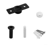 Invisible Stainless Steel Door Stop with Magnetic ABS Head for Secure and Noise Door Holding to Prevent Swinging or Slamming on Various Door Types (Black)