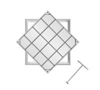 Invisible Stainless Steel Manhole Cover and Frame, Heavy Duty Recessed Square Septic Tank Lid, Sump Pump Cover, for Yard Pavement Parking Lot Septic Tank(70x70x8cm/27.5x27.5x3)