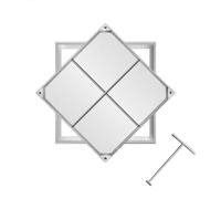 Invisible Stainless Steel Manhole Cover and Frame, Heavy Duty Recessed Square Septic Tank Lid, Sump Pump Cover, for Yard Pavement Parking Lot Septic Tank(40x40x8cm/15.5x15.5x3)