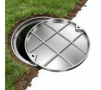Invisible Stainless Steel Manhole Cover & Frame Hidden Washable Septic Tank Lid Integrated Metal Inspection Cover for Indoor & Outdoor Use 70x5cm/27.5x2