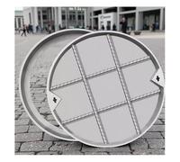 Invisible Stainless Steel Manhole Cover Sunken Round Septic Tank Lid with Base Paver-Style Flush Access for Patios Gardens Playgrounds -& Sl esign