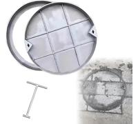 Invisible Stainless Steel Manhole Cover with Hook - Durable Round Sewer Lid for Paving, 19" Diameter, Seamless Integration for Outdoor Use - Ideal for Septic Tanks and Driveways