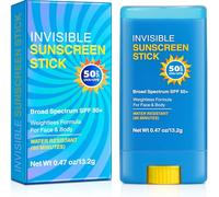 Invisible Sunscreen Stick SPF 50, Strong UVA/UVB Protection Sun Cream, Broad Spectrum, Water Resistant, Non-Greasy for Sensitive Skin, Travel Size Sunblock Stick for Face & Body