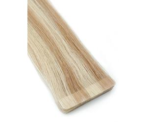 Invisible Tape-in Extensions - luxury European / Russian Hair - 20” - B4/17 balayage dark chestnut & medium brown