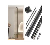 Invisible Track Sliding Door Hardware, Two-Way Buffer for Bedroom Partition, Trackless Design, Easy Hang System, 120cm Length