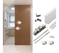 Invisible Trackless Sliding Door Hardware Kit - 1000mm Soft Close Top Mount Rail Adjustable Rollers Custom Fit for Modern Interiors - Stylish & Space-Saving Solution