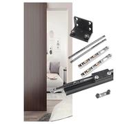 Invisible Trackless Sliding Door Kit - Ghost Door Hardware with 2-Way Buffer for Wood & Aluminum Doors Smooth Operation Easy Installation 120cm (3.9ft) Length