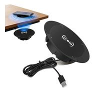 Invisible Under-Desk Wireless Charger, 0-30mm Under Desk Wireless Charger Pad, 10W Des-k-Mounted Wireles-s Chargers, for Glass & More, Cord-Free, Clutter-Free Des-k Solution (British rules)