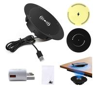 Invisible Under-Desk Wireless Charger-Sleek, 15W Fast Charging Invisible Wireless Charger, Hidden Fast Charging Pad, 0-20mm Under Desk Wireless Charger, Wireless Charger Desk Mount for Phone