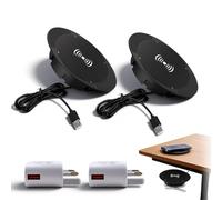 Invisible Under-Desk Wireless Charger-Sleek, Hidden Fast Charging Pad & Space-Saving Qi Charger Invisible for Office Desk & Home,Self-Charging Compatible All Phone (2pcs)