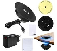 Invisible Under-Desk Wireless Charger-Sleek, Hidden Fast Charging Pad, Under Table Long Distance Hidden Charger, Space Saving Installation for Office Home Desk