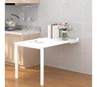 Invisible Wall-Mounted Drop-Leaf Folding Table - Multi-Functional Kitchen Dining & Home Office Workbench Convertible to Wall Art Compact Computer Desk with Screws (47x20in)