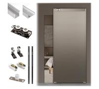 Invisible Wall Mounted Sliding Door Hardware Soft Close Sliding Door Track System for Workshop Wardrobe Bathroom - 80CM (31.5") Hidden Doors Solution