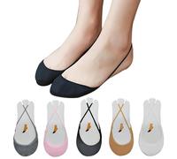 Invisible Women's Socks No Show Socks Women Breathable No Slip Low Cut Elastic Liner (5 Pairs),UK 3/5