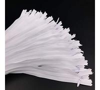 Invisible YKK (Conceal) White Zippers for Apparel & Craft Projects - Closed Bottom - Color White - Made in The United States (25 Zippers Per Pack) (16" Inches)