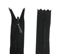 Invisible Zip Concealed Zipper Tape Closed End 8" 9" 12" Assorted Colors. (Black, 9 Inches)