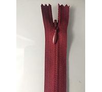 Invisible Zip,Woven, Concealed,Close-END,6-8-10-12-14-16-18-20-22-24 inch, (Burgundy,12 inch)