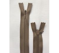 Invisible Zip,Woven, Concealed,Close-END (Dark Beige, 6 inch/ 15 cm)