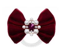 Invisibobble British Royal Bowtique spiral rubber band with red velvet ribbon 1 pcs, Take a Bow
