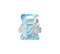 Invisibobble Clipstar Cosmic Glow Women's Glitter Sparkling Hair Claw (2x) | Medium Silver Smiley Hair Claws for Stylish & Confident Hair Accessories, Playful, Size M