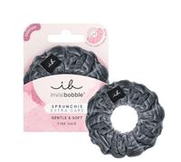 Invisibobble Extra Soft Grey Scrunchie x1 - Fabric Scrunchie with Spiral Hair Band Inside - Strong Hold, No Marks, Gentle on Hair - Women & Men Comfortable